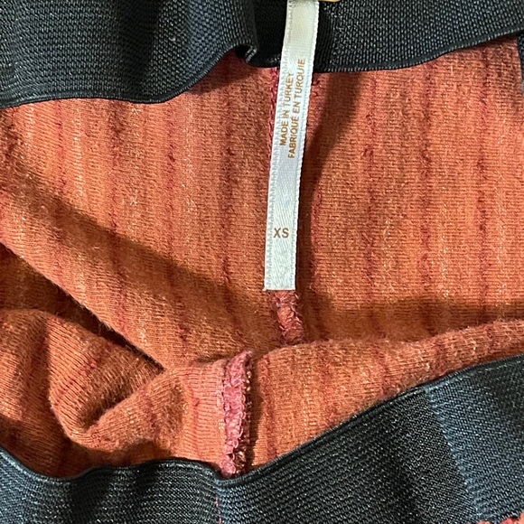 Free People Ribbed Knit Flare Pants Rust Boho Festival Retro 70’s High Rise XS - Picture 8 of 11